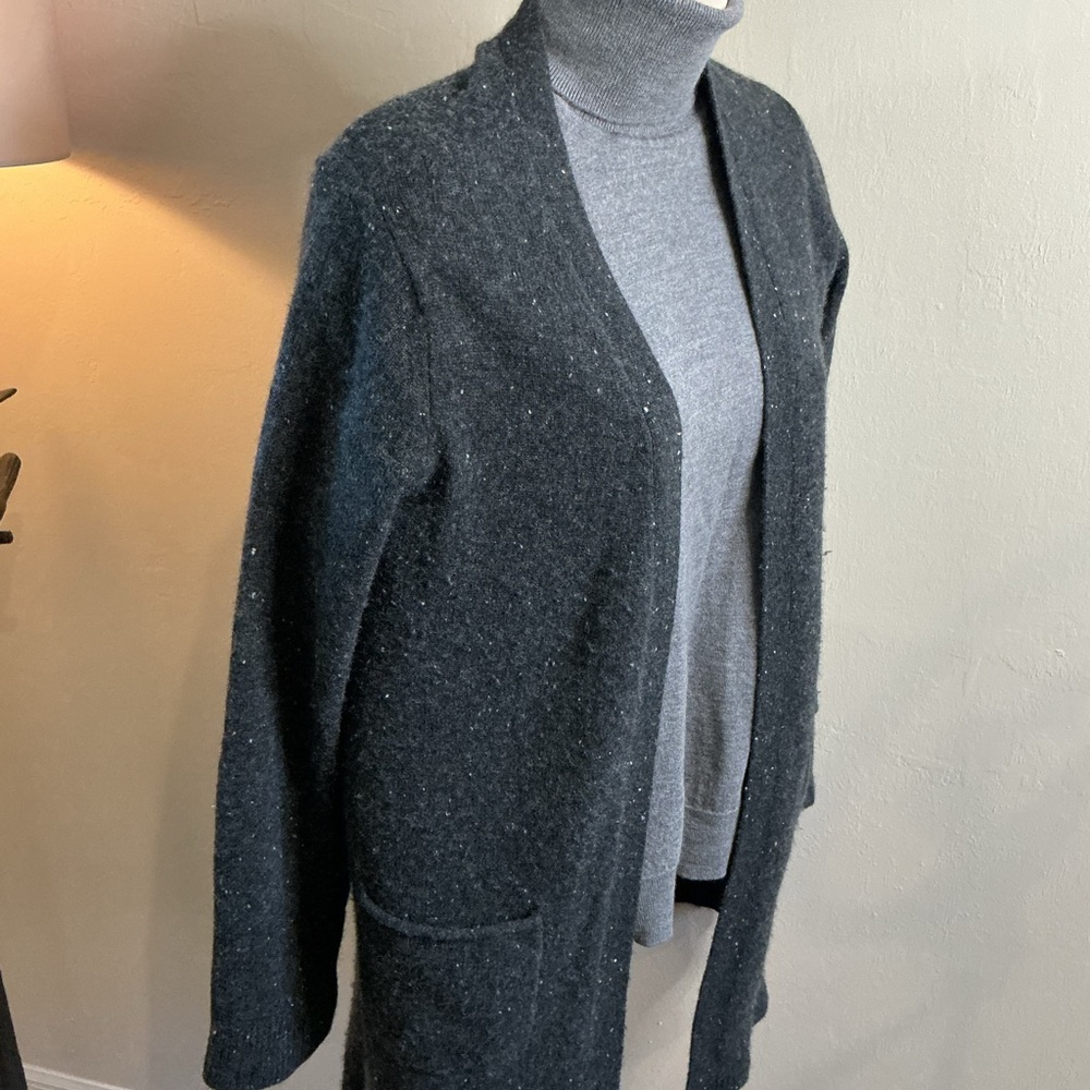 ATM open cashmere cardigan in speckled grey size small